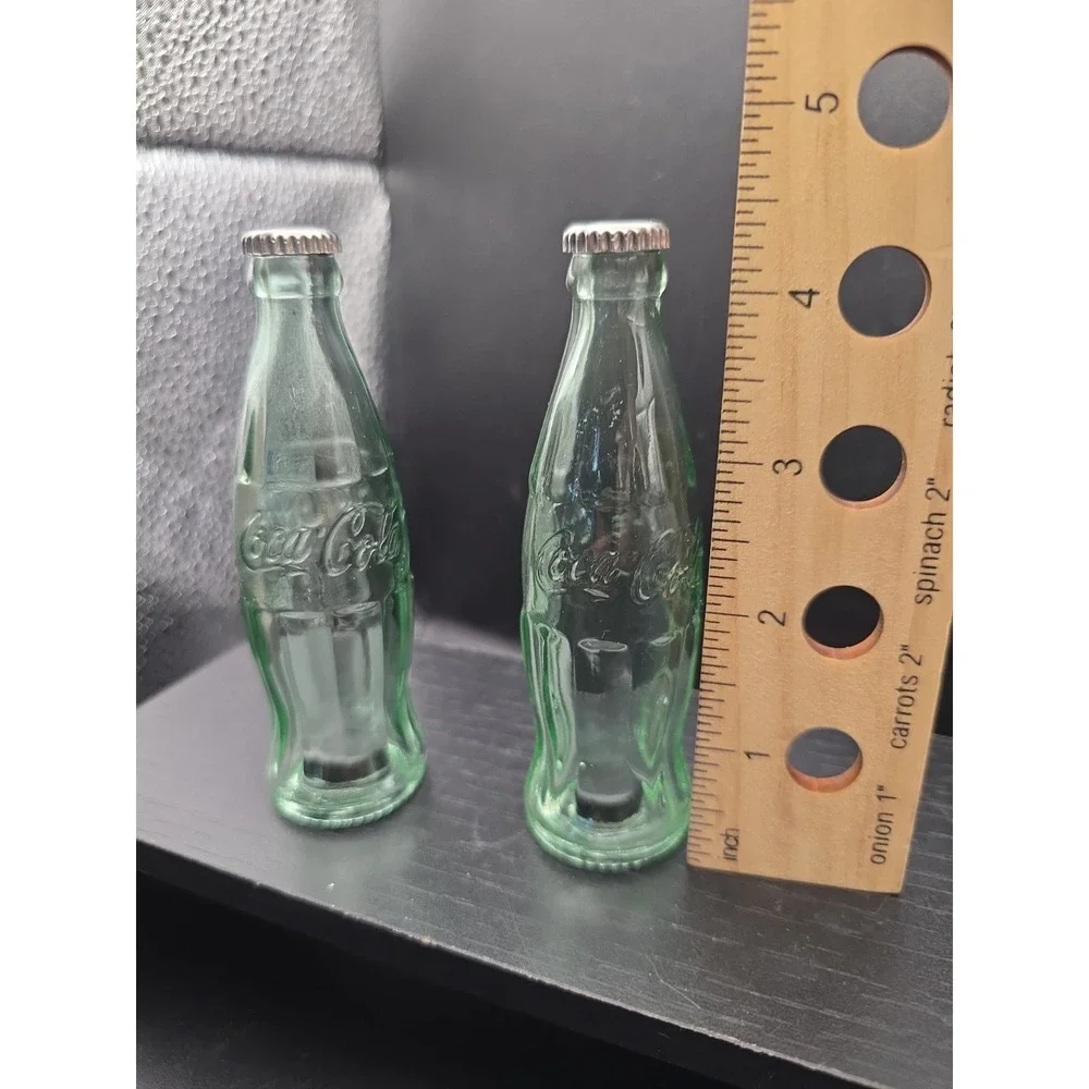 1 pair Mini Coca Cola Bottle Salt & Pepper Set Classic Retro Glass Vintage Style